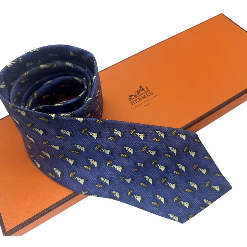 Hermes Tie - 100% Silk with Box Dry clean only Made in France